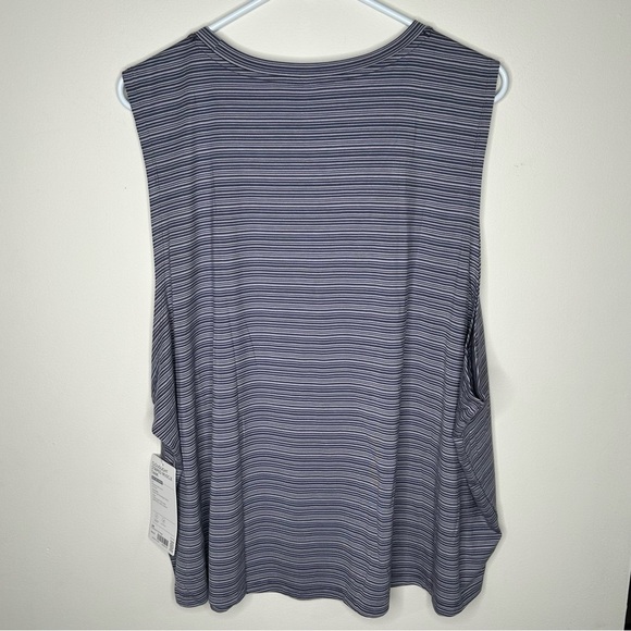 Athleta Women’s Cloudlight Stripe Muscle Tank Top Plus Size 3x Purple/blue Gym - Picture 7 of 9